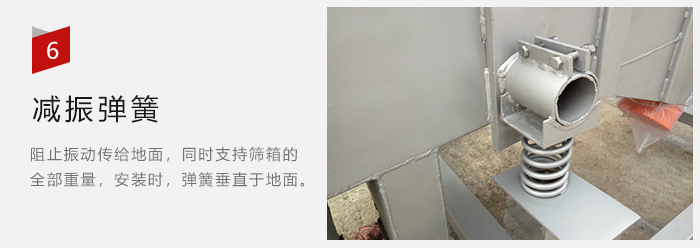 減振彈簧為減少篩箱與支撐裝置之間的摩擦而產生。